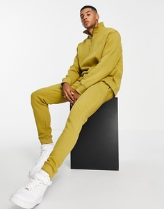 Оливково-зеленые джоггеры зауженного кроя от комплекта Topman-Зеленый цвет