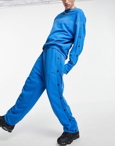 Синие oversized-джоггеры прямого кроя с кнопками от комплекта ASOS DESIGN-Голубой