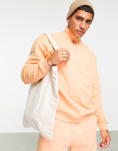 Оранжевый oversized-свитшот с короткой молнией от комплекта ASOS DESIGN-Оранжевый цвет
