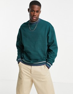 Зеленый свитшот в стиле oversized с окантовкой ASOS DESIGN-Зеленый цвет