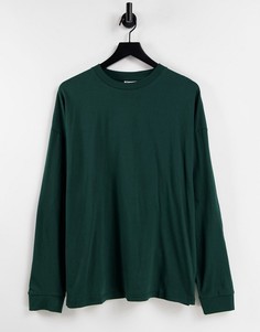 Темно-зеленый oversized-лонгслив ASOS DESIGN-Зеленый цвет