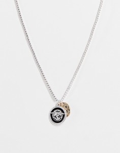 Серебристый двойной кулон в виде старинной монеты Icon Brand-Серебряный