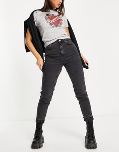 Черные выбеленные джинсы из смесового органического хлопка в винтажном стиле Topshop-Черный цвет