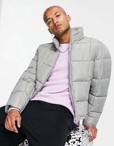 Серый пуховик из переработанных материалов ASOS DESIGN Recycled