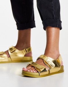 Золотистые сандалии в спортивном стиле ASOS DESIGN Factually-Золотистый