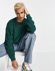 Легкий oversized-джемпер зеленого цвета в рубчик ASOS DESIGN-Зеленый цвет
