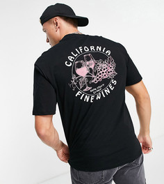 Черная oversized-футболка с принтом "California Wine" на спине Only & Sons – эксклюзивно для ASOS-Черный цвет