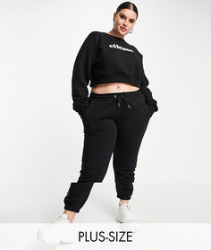 Укороченный джемпер и джоггеры черного цвета ellesse Plus-Черный цвет