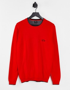 Джемпер с круглым вырезом и логотипом BOSS Athleisure Riston-Красный