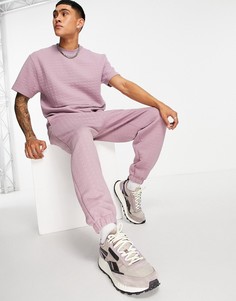 Стеганые oversized-джоггеры от комплекта ASOS DESIGN-Розовый цвет