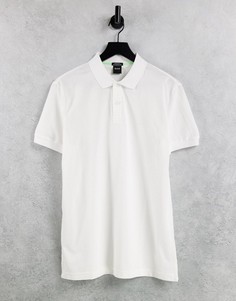 Однотонная футболка-поло с логотипом BOSS Athleisure Piro-Светло-бежевый цвет