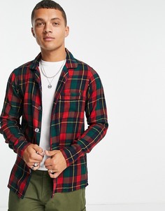 Красная фланелевая oversized-рубашка в клетку Polo Ralph Lauren-Красный