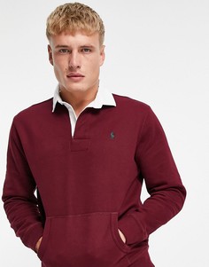 Бордовый свитшот с логотипом в стиле регби Polo Ralph Lauren-Красный