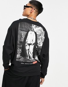 Черный свитшот в стиле oversized с принтом "Biggie Smalls" ASOS DESIGN-Черный цвет