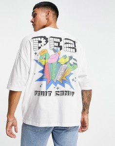 Белая oversized-футболка с принтом "Pez Candy" ASOS DESIGN-Белый