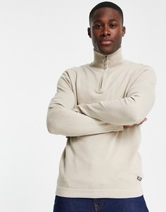 Бежевый джемпер с короткой молнией 1/4 Jack & Jones Originals-Светло-бежевый цвет