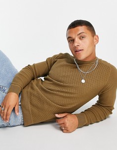 Коричневый фактурный джемпер Jack & Jones Premium-Коричневый цвет