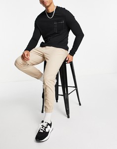 Бежевые джоггеры-чиносы узкого кроя Jack & Jones Intelligence-Светло-бежевый цвет