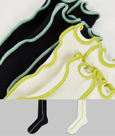 Разноцветные носки из органического хлопка с наружными швами Weekday Betty-Разноцветный