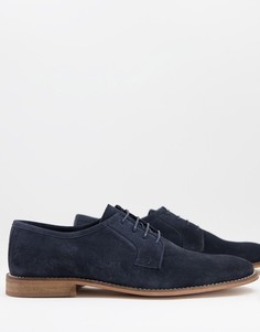 Темно-синие замшевые туфли в стиле «дерби» на шнуровке ASOS DESIGN-Темно-синий