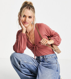 Рыжее боди с вырезами Miss Selfridge Petite-Красный