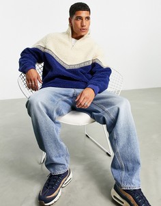Плюшевый oversized-свитшот с шевронным узором ASOS DESIGN-Разноцветный