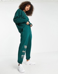 Зеленые oversized-джоггеры с графическим принтом от комплекта Topshop-Зеленый цвет