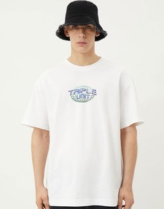 Белая oversized-футболка с принтом Weekday-Белый