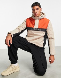 Бежевая куртка без застежки в стиле колор блок Jack & Jones Originals-Светло-бежевый цвет