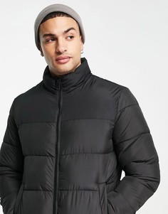 Черный пуховик с воротником-стойкой Jack & Jones Originals-Черный цвет