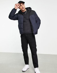 Темно-синий пуховик с капюшоном Jack & Jones Originals