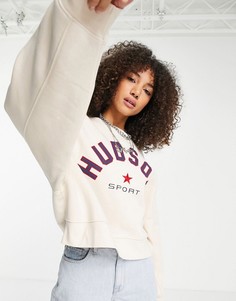 Светло-бежевый свитшот с вышивкой Topshop hudson-Светло-бежевый цвет