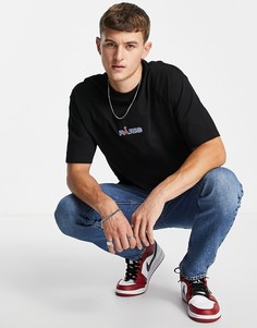 Черная oversized-футболка с принтом "Paris" Topman-Черный цвет