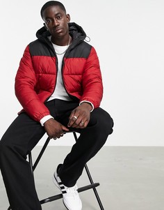 Красный пуховик с капюшоном Jack & Jones Originals