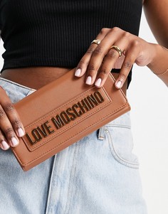 Светло-коричневый кошелек с логотипом Love Moschino-Коричневый цвет