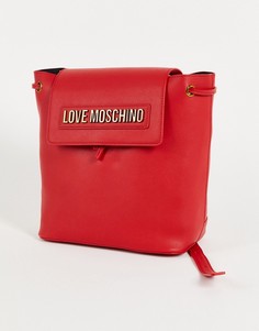 Красный рюкзак с логотипом Love Moschino