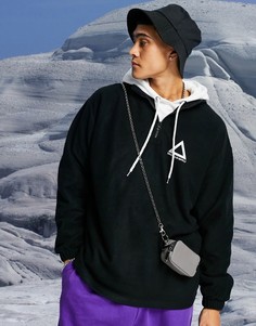Флисовый oversized-свитшот с принтом логотипа ASOS Unrvlld Spply-Черный цвет