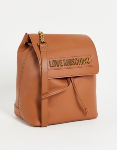 Светло-коричневый рюкзак с логотипом Love Moschino-Коричневый цвет