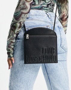 Черная сумка через плечо с логотипом Love Moschino-Черный цвет