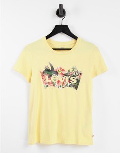 Футболка с логотипом в форме летучей мыши Levis The Perfect Tee-Желтый Levis®
