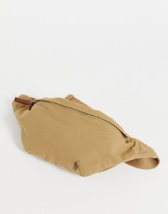 Светло-коричневая поясная сумка из плотной ткани с логотипом пони Polo Ralph Lauren-Светло-бежевый цвет