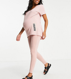 Розовые леггинсы из органического хлопка (от комплекта) River Island Maternity-Розовый цвет