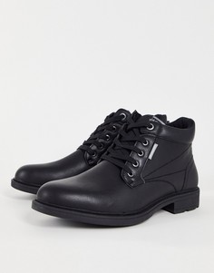 Низкие ботинки из искусственной кожи черного цвета Jack & Jones-Черный цвет