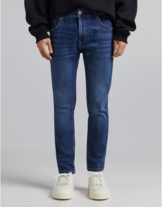 Синие джинсы скинни Bershka-Голубой