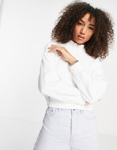 Топ цвета экрю с высоким воротом и молнией Topshop-Светло-бежевый цвет