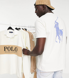 Эксклюзивная кремовая футболка с логотипом игрока в поло на спине Polo Ralph Lauren x ASOS-Белый