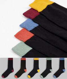 Набор из 5 пар носков с цветной окантовкой New Look-Разноцветный