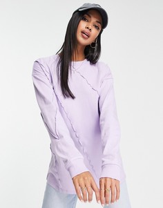 Сиреневый oversized-лонгслив с наружными швами ASOS DESIGN-Фиолетовый цвет