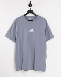 Футболка цвета серого минерала с логотипом New Balance – эксклюзивно для ASOS-Серый