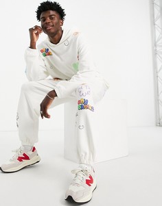 Бежевые oversized-джоггеры с мультяшными принтами (от комплекта) ASOS DESIGN-Светло-бежевый цвет